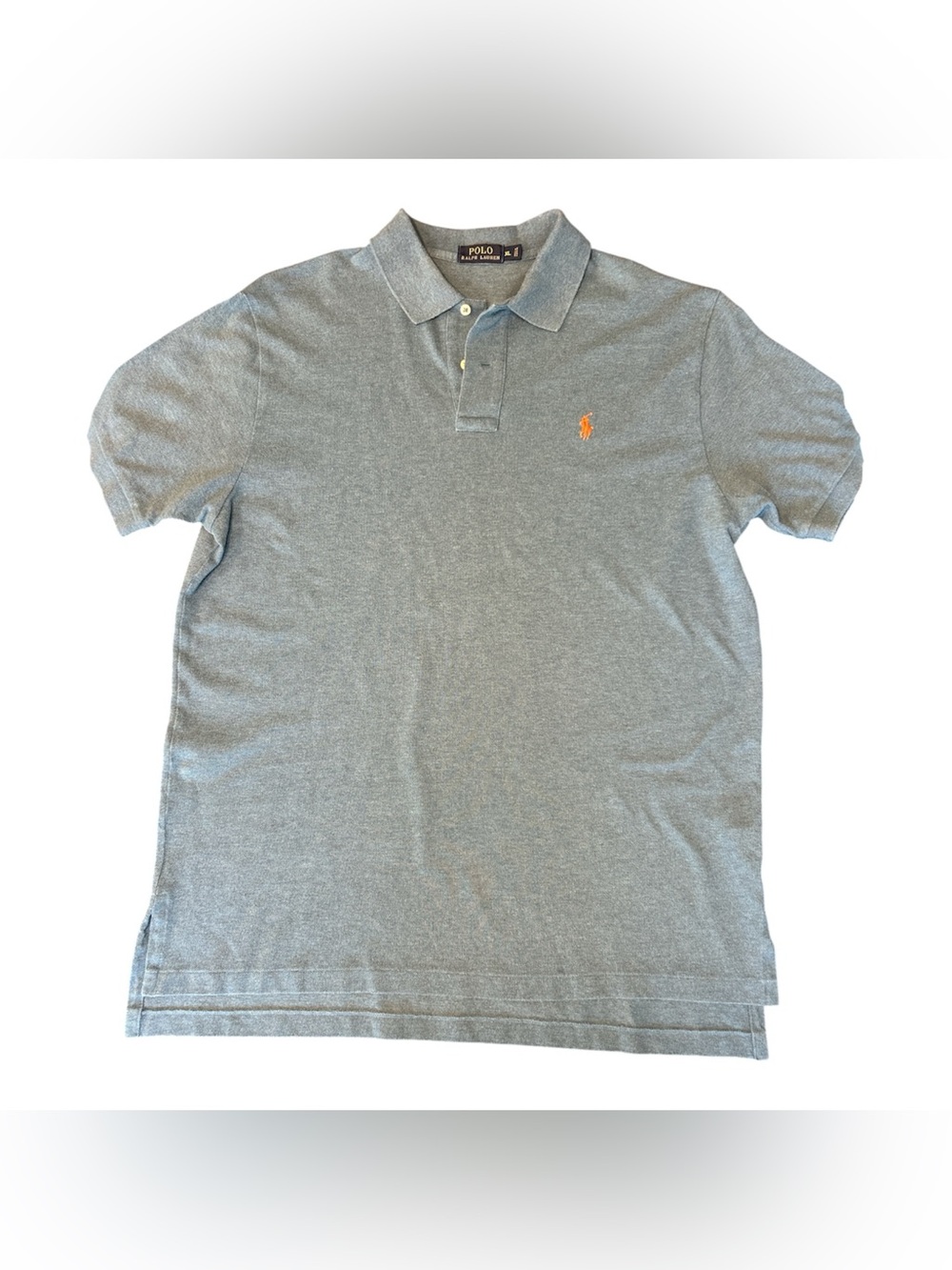 Polo Ralph Lauren Blue Cotton Mesh Polo Shirt XL Orange Pony